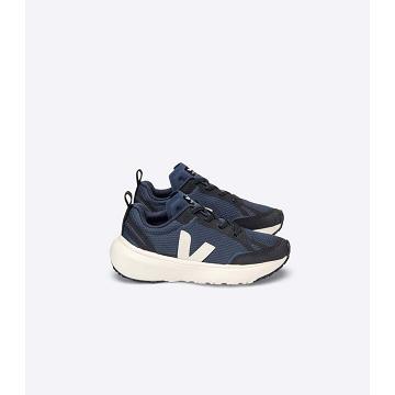 Veja CANARY ELASTIC LACE Sko Barn Marineblå | NO 770VRW